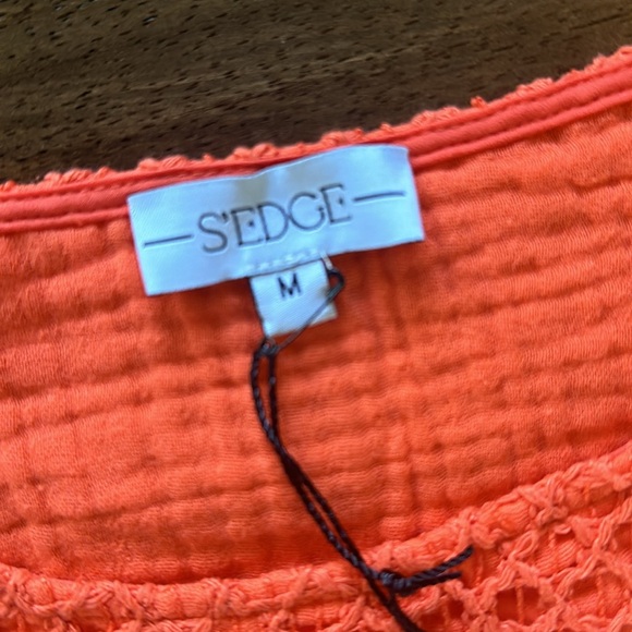 NWT S'EDGE sleeveless waffle knit mesh top with elastic waist size M - Picture 3 of 4